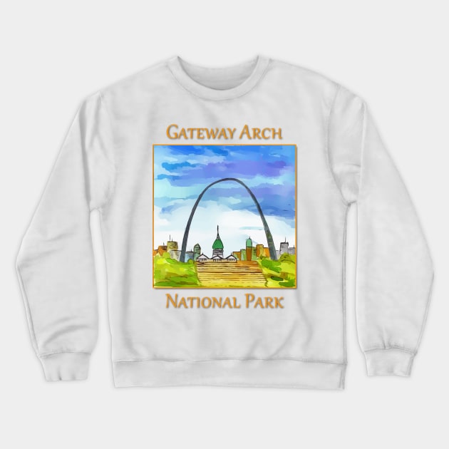 Gateway Arch National Park Crewneck Sweatshirt by WelshDesigns